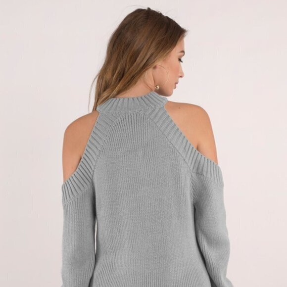 Tobi Cold Shoulder Half Thought Sweater Dress - Picture 5 of 15